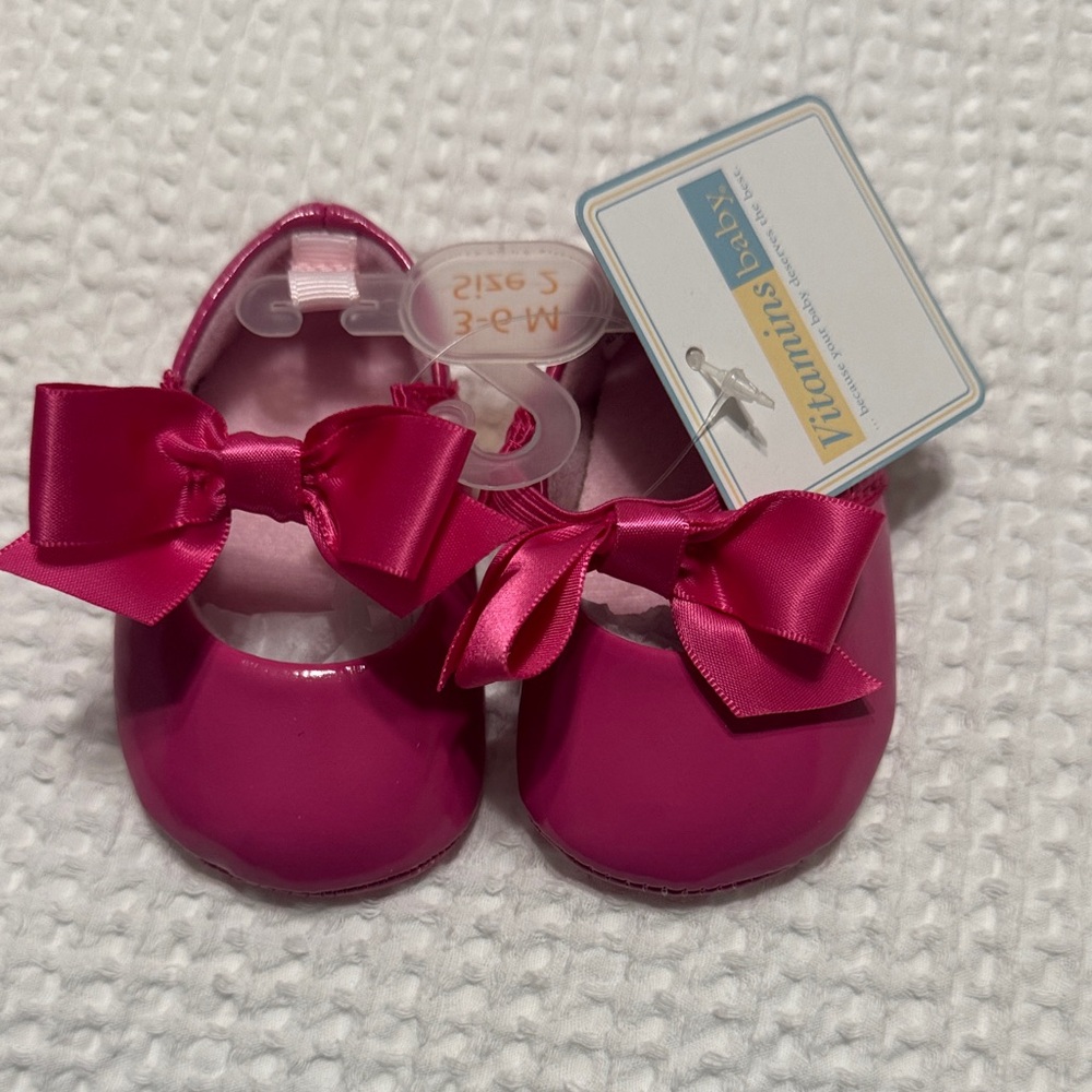 Vitamins Baby Fuchsia Bow Dress Shoes